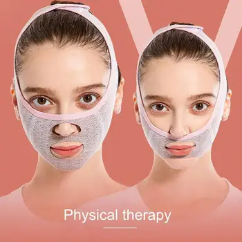 1PC Full Face Lift Miego Kaukė 3D Daugkartinio naudojimo Kvėpuojantis Raukšlių Grožio Lieknėjimo Tvarstis Šalinimo Face-lift Moterų V Shaper Į G5G2