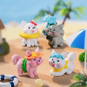1piece Mini Mielas Beach Party Šuo Micro Kraštovaizdžio Ornamentu Automobilio Prietaisų skydelis 