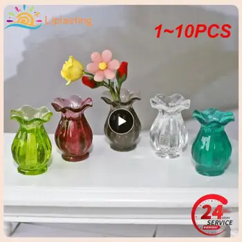 1~10VNT Modeliavimas Stiklo, Nėrinių Vaza Modelis Miniatiūriniai Lėlių Mini Kambarį Dekoro Miniatiūriniai Gėlių Vaza Lėlės Namas Priedai
