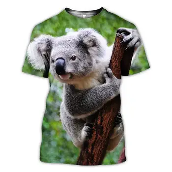 2020 metų vasaros Naujas Mados gyvūnų Marškinėlius Mielas koala/Dark horse visą Spausdinti Vyrai Moterys Marškinėlius, O-Kaklo Viršūnes Atsitiktinis Harajuku 3D marškinėliai