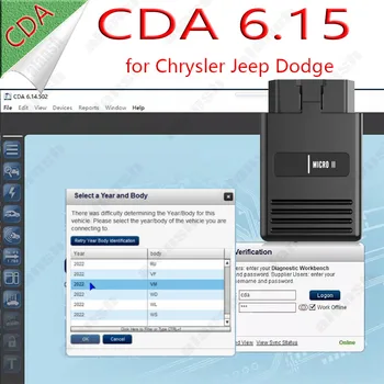 2023 CDA 6.14 6.15 CDA6 Chrysler Diagnostikos Paraiška Dirbti su Witech MicroPod II 2 