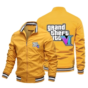 2024 m. Pavasario Naujų Vėjo Pilotas Vyrų Striukė Grand Theft Auto VI GTA6 Žaidimas vyriški Striukė Didelio Dydžio Gatvės Mados Viršų