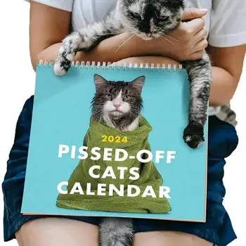 2024 M. Pissed-Off Kačių Kalendoriaus Juokinga Sieninis Kalendorius Planuotojas & Kasdien Organizatorius 12 Mėnesių Kalendorius Stalo Dekoro Mielas Mėnesio Kalendorius