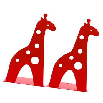 2vnt Kūrybos Žirafa Knygos Stovėti Animacinių filmų Gyvūnų Žirafa Nonskid Metalo stovas knygoms Knygos Organizatorius (Raudona)