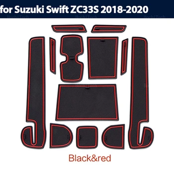 Anti-slydimo Čempionato Kilimėlis Guminių Kilimėlių Lizdo Skylę Trinkelėmis, Interjero Automobilio Duris Groove Kilimėlis Suzuki Swift ZC33S 2018 2019 2020
