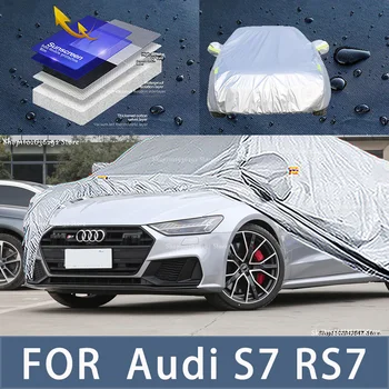 Audi S7 RS7 Lauko Apsaugos Pilnas Automobilių Apima Sniego danga skėtį nuo saulės atspari Vandeniui apsauga nuo dulkių Šildomi Automobilių reikmenys