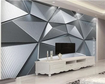 beibehang Užsakymą tapetai 3d freskos stereo geometrijos atmosferos metalo prasme sienos dokumentų namų dekoro papel de parede 3d tapetai