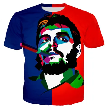 Che Guevara 3D Atspausdintas T-marškinėliai, Unisex Mados Atsitiktinis Stiliaus Marškinėliai Harajuku Streetwear Viršūnes Vyrai Moterys Vasarą Negabaritinių marškinėliai