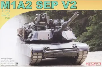 DRAGON 7615 1/72 Mastelis M1A2 SEP V2 Abrams Modelio Rinkinys
