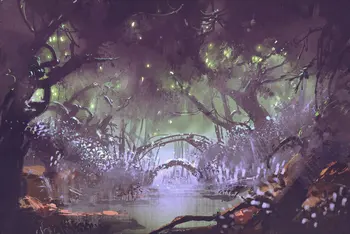 enchanted miško fantazijos kraštovaizdžio fone Aukštos kokybės Kompiuteris spausdinti šalis fotostudijos fono