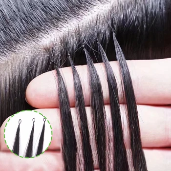 JSNME Tiesiai Micro plunksnų Naujas plaukų priauginimas Remy Human Hair Ryšulių, Juoda Ruda Šviesūs, 613 spalvos Salonas Gali Garbanotas