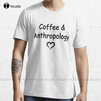 Kavos Ir Antropologijos T-Shirt Aukštos Kokybės Mielas, Elegantiškas, Mielas Kawaii Saldus Animacinių Filmų Medvilnė Tee Marškinėliai Užsakymą Dovana Naujas