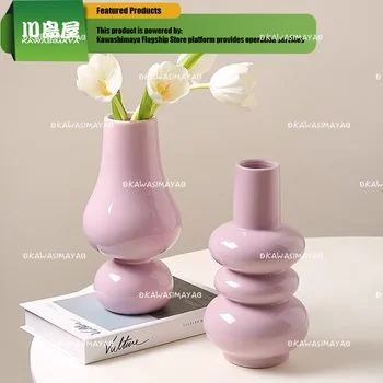 KAWASIMAYA prancūzijos Raudonos Keramikos Vaza Susitarimą Kambarį Gėlių kompozicijų Premium Jausmas Netflix Retro Džiovintų Gėlių