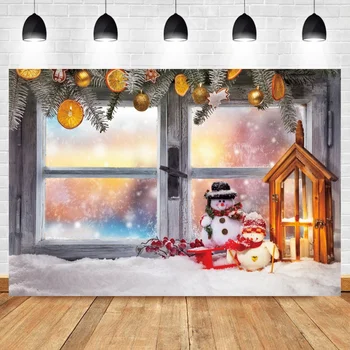 Laeacco Žiemos Sniego Peržiūrėti Vinilo Fone Kalėdų Pušies Lapų, Palangės, Sniego Žvakė Kūdikių Portretinės Fotografijos Fonas