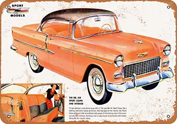 Metalo Ženklas - 1955 Chevy Bel Air Sporto Kupė - Derliaus Išvaizdą Sienos Dekoro Kavinė, alaus Baras Apdailos Amatai