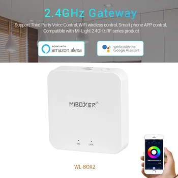 Miboxer WL-Box2 Belaidžio Wifi 2.4 G Smart Sąsajos Valdiklis Suderinamas APP Alexa Balso Kontrolės WW CW RGBCCT LED Lemputės