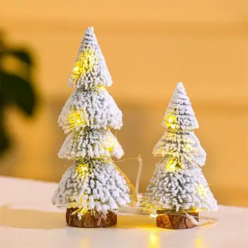 Mini Kalėdų eglutę Švyturio formos neklijuotinė kedro medžio darbalaukio Kalėdų eglučių papuošalai, Kalėdų dekoracijos, mini pušų spyglių