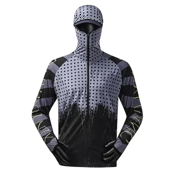 Naujas Spausdinimo Žvejybos Marškinėliai Sublimacijos Quick Dry Vėdinimo Hoodie Megztiniai Vyrų Lauke Anti-UV Su Užtrauktuku Žvejybos Apranga