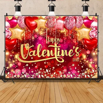 SHENGYONGBAO Rausvos spalvos, Bokeh Valentino Dienos Fotografijos Backdrops Prop-Metį Spalvingi Raudonos Rožės širdies Formos Fono AL-24