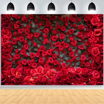 SHUOZHIKE Romantiška Valentino Dienos Fotografijos Backdrops Rekvizitai, Raudona Rožė Sparkle Vestuvių Meilė Širdies Studija Fone VS-90