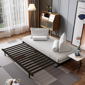 Sofa-lova Šiaurės kambarį daugiafunkcinis sulankstomas ištraukiama dvejopo naudojimo mažas šeimos dizainas vieną dvigubo stumdomas lova