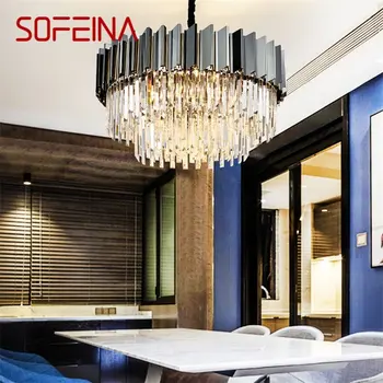 SOFEINA Pakabukas Šviesos Postmodernaus Dvigubai Kristalų LED Lempos Prabanga Rungtynių Namuose Valgomasis Gyvenamasis Kambarys