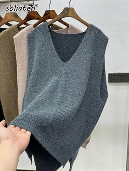 Sustorėti Šiltas Megztinis Marškinėliai Moterims Laisvi, Atsitiktinis, Kietas Elegantiškas Paprasta Korėjos Stiliaus Kasdien Minkštas Dizainas, Elegantiškos Moters Viršūnės C-184