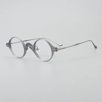 Titano retro mažas apvalus rėmo akiniai acetatas meno kolegija stiliaus akiniai Vyrų Mados akiniai Japonijos nišą akinių rėmeliai
