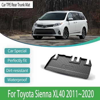 Toyota Sienna XL40 2011~2020 Automobilių Galinis Kamieno Kilimėliai TPE Patvarus, atsparus Vandeniui Apsaugos Bagažo Kilimų Auto Interjero Priedai
