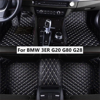 Vientisos Spalvos Deimantų Custom Automobilių Kilimėliai BMW 3ER G20 G80 G28 2018-2023 Metų Auto Reikmenys Koja Kilimas