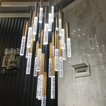 Šiaurės LED Lubų Šviestuvai Palėpės Laiptai Kambarį Kristalų Kabo Lempa Namų Meno Dekoro Aukso Virtuvėje Kabo Pakabukas Šviesos